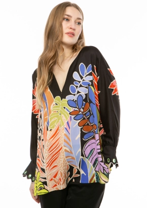 Ivi blouse Big Leaves 23201024