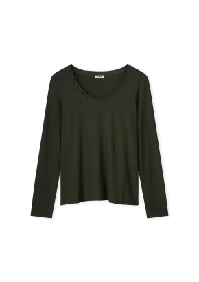 Vneck lace top short sleeve Manou-w24